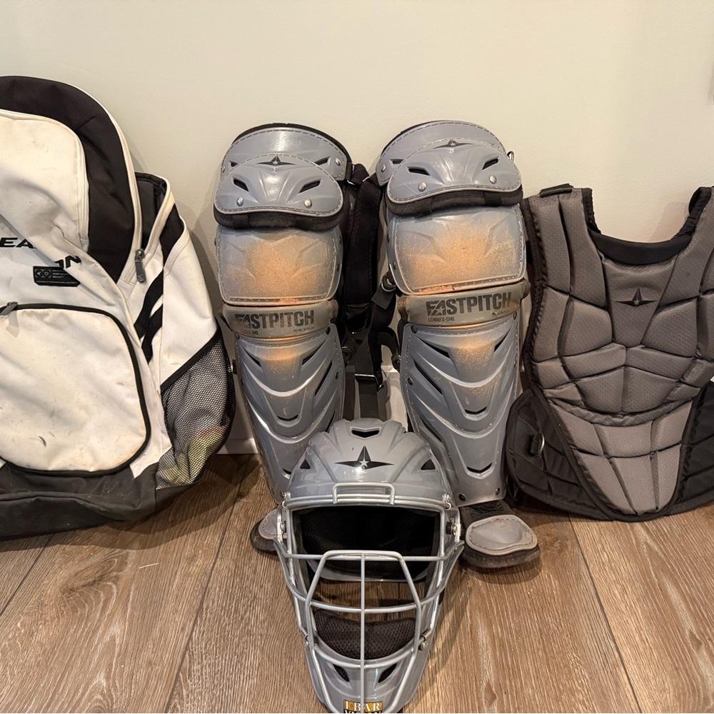 Youth All-Star Softball Gray Catcher's Gear Set ages 8-12